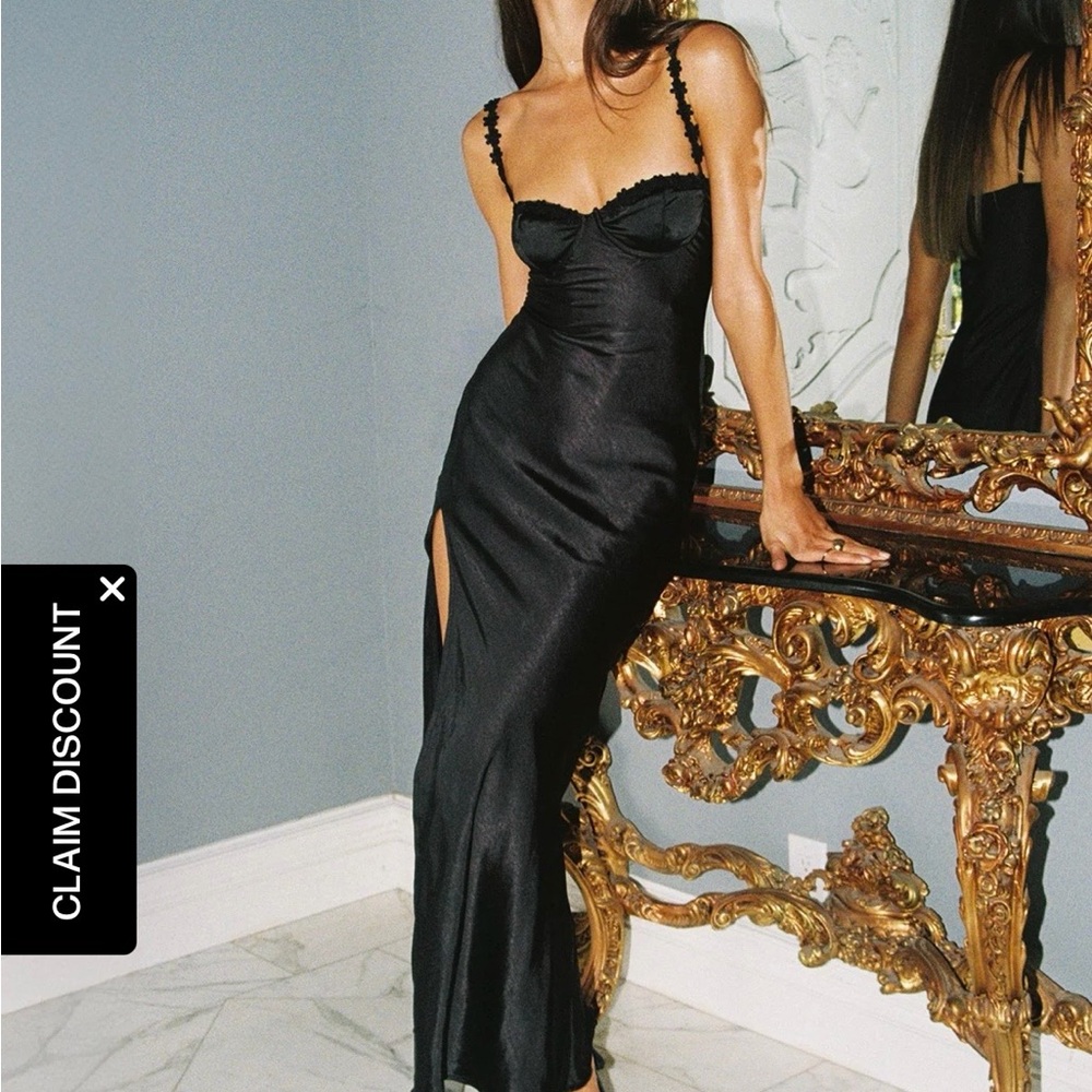 Elegant Black Satin Dress
